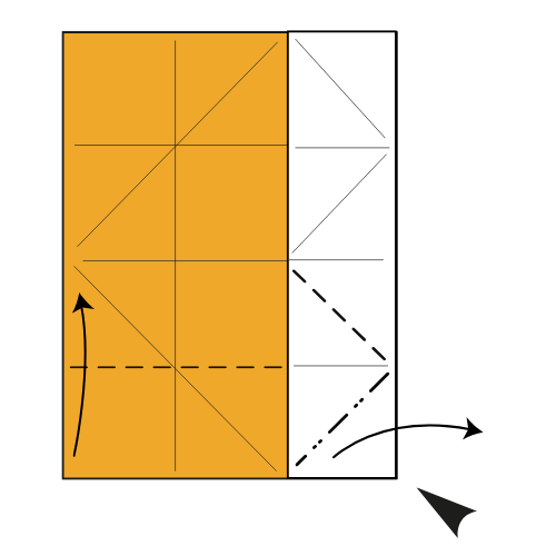 origami pajarita diagram step 8
