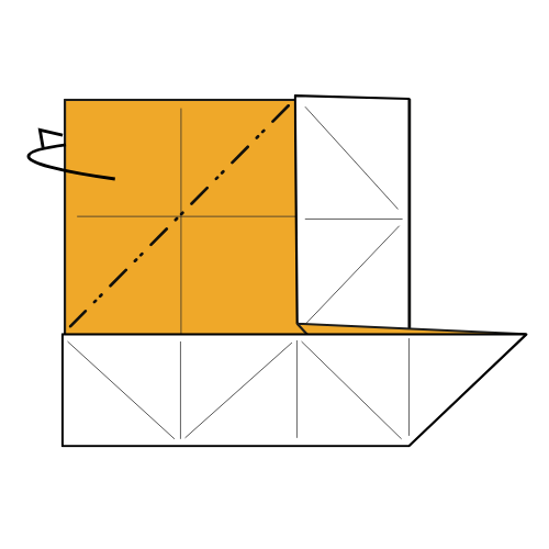 origami pajarita diagram step 9