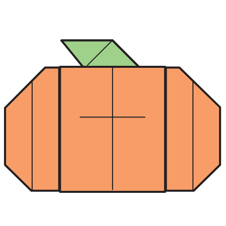 origami pumpkin diagram completed